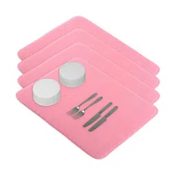 Aura 4-Pcs Pink Floor Microfiber Crockery Dish Drying Kitchen Mats-image-65