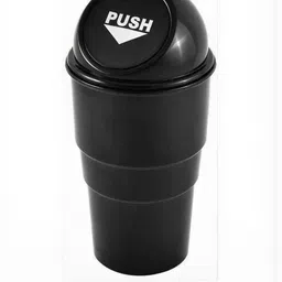 DeoDap Pack of 1 Mini Black Solid Plastic Tabletop Dust bin-picture-27