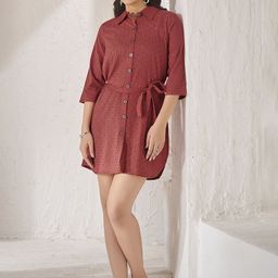 Anouk Embroidered Shirt Cotton Dress-image-86