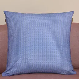 Crown of Poppies Blue Cotton Square Cushion Cover-12