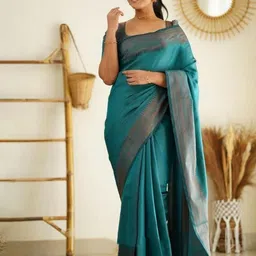 VILLE FASHION Woven Design Zari Kanjeevaram Saree-picture-50