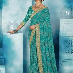 TIRA Bandhani Printed Zari Poly Georgette Saree-picture-15