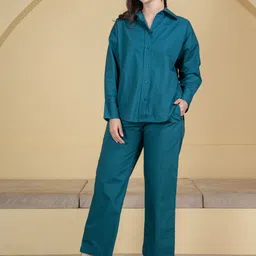 Lounge Dreams Shirt Collar Pure Cotton Shirt With Trouser-picture-10