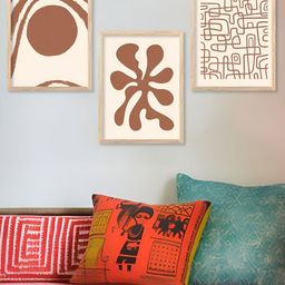 Kotart Off White & Brown 3 Pieces Wooden Modern Painting Wall Arts-picture-11