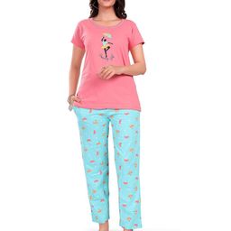 SWEET MOON Printed Round Neck Night suit-image-83