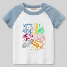 INCLUD Boys Graphic Printed Round Neck Raglan Sleeves Regular Fit Casual T-Shirt-image-94