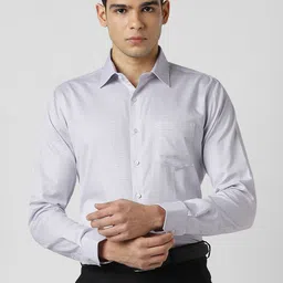 Van Heusen Textured Spread Collar Slim Fit Formal Shirt-image-97