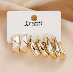 Jewels Galaxy Contemporary Half Hoop Earrings-image-88