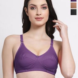 SHYAM SONS FLAIR Shine Pack Of 3 Women Full Coverage Everyday Bra-picture-18