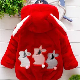 YK Girls Hooded Self Design Sherpa Jacket-picture-49