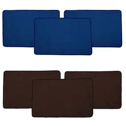 Kuber Industries Blue & Brown 6 Pieces Microfibre Anti Slip Doormats-image-90