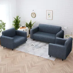 Story@home Grey Printed Polyester 3 Piece Sofa Cover With Arms-image-5
