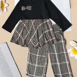 Bella Moda Girls Checked Top with Pyjamas-image-82