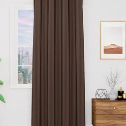 Myntra Elegant Homes Meh Collection Coffee Brown 2 Pieces Black Out Long Door Curtain-picture-3