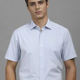 Louis Philippe Men Classic Slim Fit Spread Collar Solid Cotton Formal Shirt-picture-12