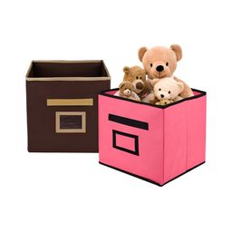 Aura Pink & Brown 2 Pieces Storage Box Organisers-picture-24