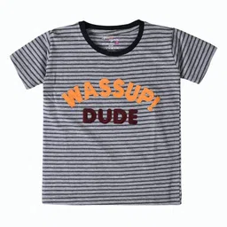 Nino Togs Boys Striped Round Neck Short Sleeves Applique T-shirt-picture-51