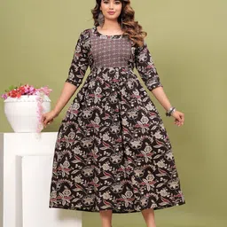 Nevisha Style Women Floral Printed Thread Work Floral Maternity Anarkali Kurta-image-58