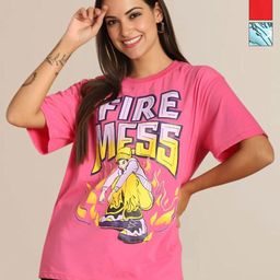 Mast & Harbour Pack Of 3 Graphic Printed Round Neck Short Sleeves Cotton Oversized T-shirt-image-56