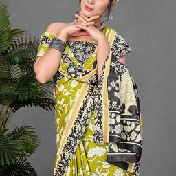 KALINI Ajrak Block Block Print Saree image 2