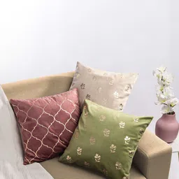 haus & kinder Multicoloured Set of 5 Velvet Square Cushion Covers-23