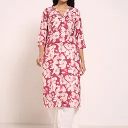 RANGMANCH BY PANTALOONS Women Floral Printed Flared Sleeves Sequinned Kurta-50