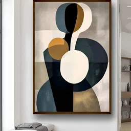 Artsense White & Yellow Canvas Abstract Wall Paintings-image-102