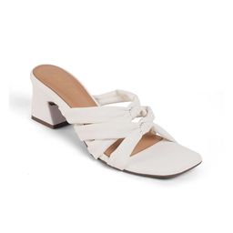 Tresmode Women Leather Block Heels Sandals-39