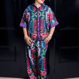 Rajoria Instyle Women Printed Shirt Collar Co-Ord Set-image-3