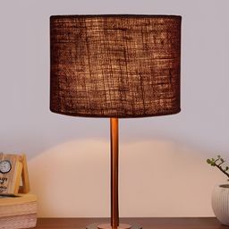 Aura Brown & Copper Toned Metal Contemporary Cylindrical Shaped Table Lamp-image-24