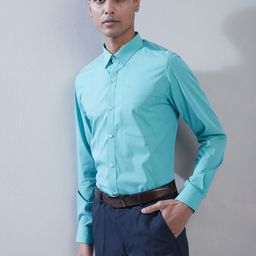 Turtle Spread Collar Standard Pure Cotton Formal Shirt-image-68