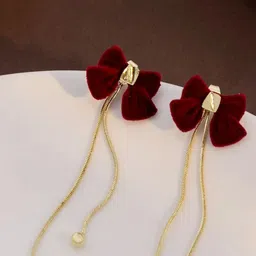 FIMBUL Gold-Plated Contemporary Drop Earrings-image-94