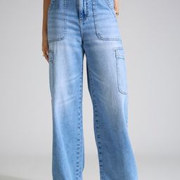 TARAMA Women Wide Leg Cotton Jeans-picture-40