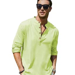 APEKTRA Men Cotton Mandarin Collar Straight Kurta-picture-4