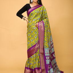 KALINI Kalamkari Printed Zari Kanjeevaram Saree-picture-56