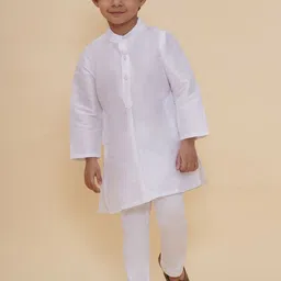 Sethukrishna Boys Floral Regular Dupion Silk Kurta with Dhoti Pants-3