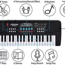 kid kraze Kids 37 Key Piano Keyboard with Recording ,Mic & Mobile Charger P24 Kids 37 Key Piano Keyboard with Recording ,Mic & Mobile Charger P24 Analog Portable Keyboard image 3