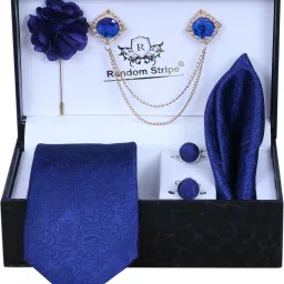 RANDOM STRIPE Satin Cufflink & Tie Pin Set-image-41
