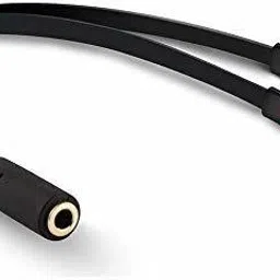I-Birds Enterprises Black Flat Cable with Gold Plated 2 Male to 1 Female 3.5mm Earphone Mic Audio Y Splitter Cable Cord Charging & sync Phone Converter-image-10