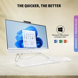 HP All-in-One PC 12th Generation Core i3 (8 GB DDR4/512 GB SSD/Windows 11 Home/23.8 Inch Screen/AIO 24-cb1901in) with MS Office image 2