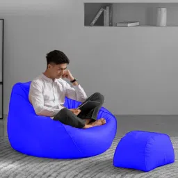 giglick 4XL Bean Bag With Relaxing Curve Footrest Filled With Beans Bean Bag Chair With Bean Filling image 4