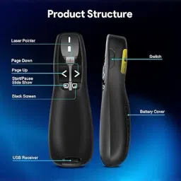 BTS Wireless PowerPoint Clicker, Presentation Clicker Red Light Pointer for PPT/Keynote/OpenOffice/Windows/MAC OS Presenter image 2
