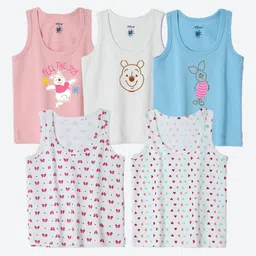 YK Disney Infants Pack Of 5 Winnie The Pooh Printed Basic Innerwear Vests YKIFVDPO5001-image-55