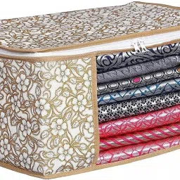 Viskri Non-woven saree cover Foldable Saree Covers With Zip Multipurpose Storage Bag Polyester Laundry Bag-image-29