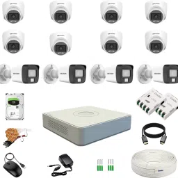 Clocite HIKVISION 2MP 8 Dome 4 Bullet Cameras (Color Night Vision+Audio) + 16CH DVR Kit Security Camera-image-13