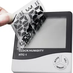 nika HTC-1 Hygrometer Electronic Thermo Hygro with Touch Screen & Backlight Humidity Meter Tester + Temperature Meter + Alarm Clock + Time Temperature Humidity Time Alarm Clock Pinless Digital Moisture Measurer image 5