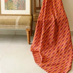 art india Orange Cotton Abstract 60X50 Inches Throw-picture-40