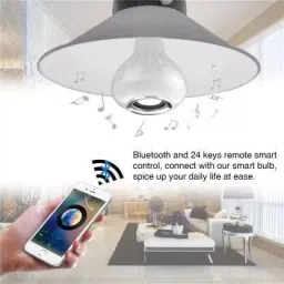 NEELTREDE Led Bulb With Bluetooth Speaker Music Light Bulb B22 LED White + RGB Light 10 W Bluetooth Party Speaker image 4
