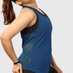 Women Self Design Round Neck Polyester Navy Blue T-Shirt-image-37