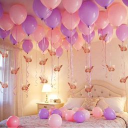 Butterfly Theme Pink Purple Pastel Balloon Decoration set Birthday/office party-image-2